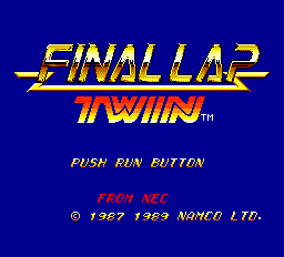 Final Lap Twin title screen for TurboGrafx-16